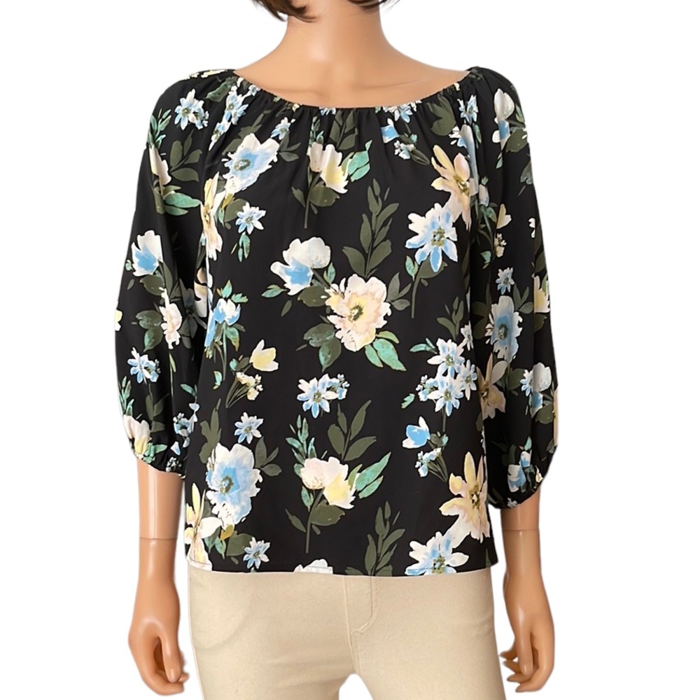 NWOT Ann Taylor floral peasant blouse